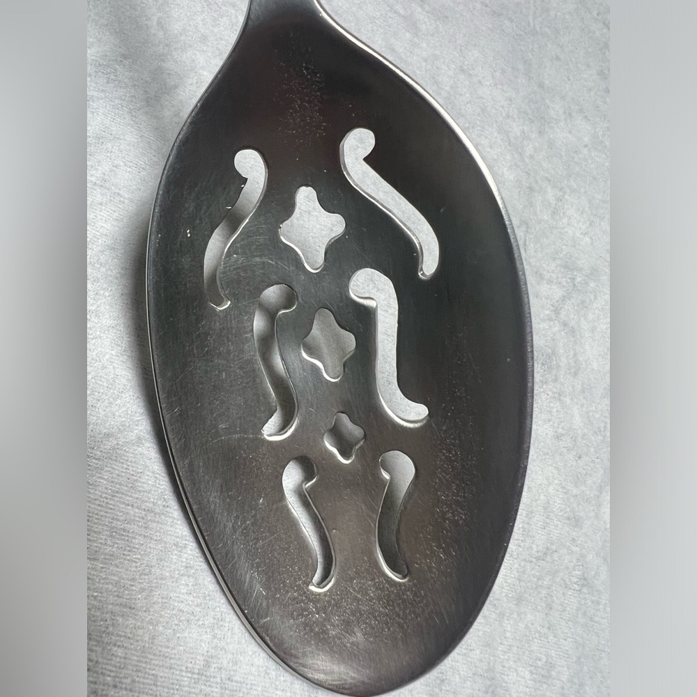 Match 1995 Pewter Antique Slotted Spoon
